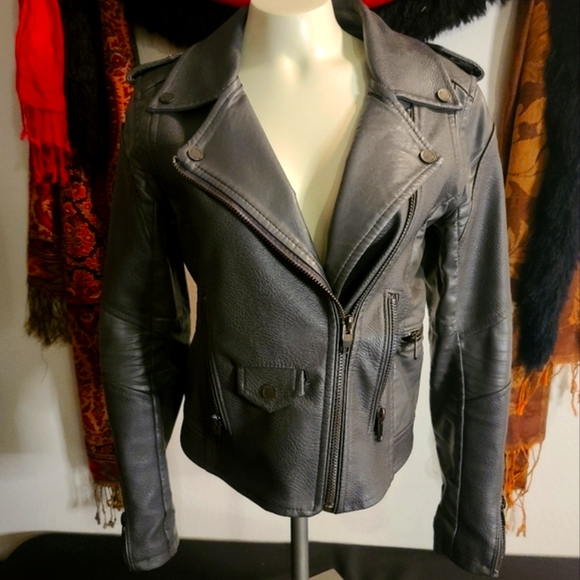 Blank NYC Grey Vegan Leather Jacket - Picture 1 of 3